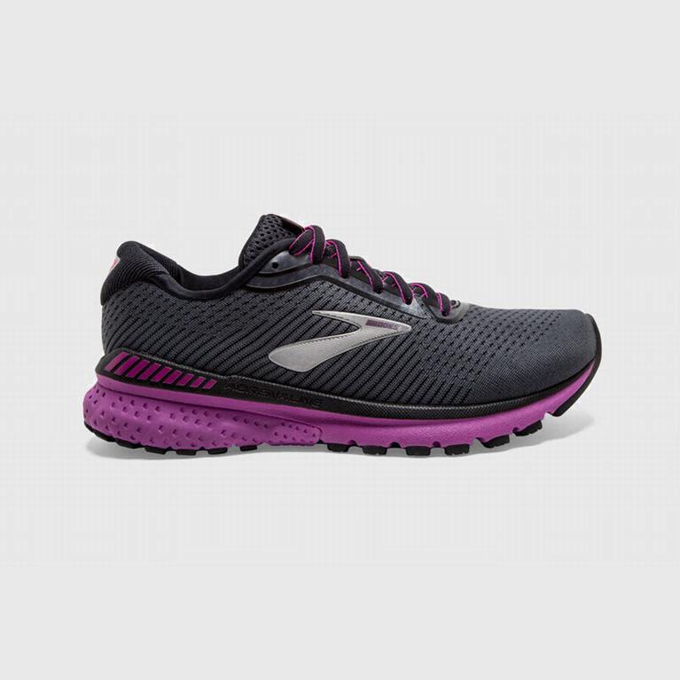 Brooks Adrenaline Gts 20 - Zapatillas Running Asfalto Mujer - Negras / Moradas (GL1367542)